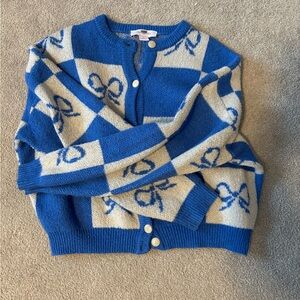 Lisa Says Gah Blue and White Cardigan